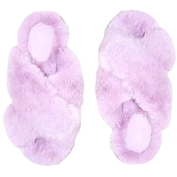 Stars Above Lavender Faux Fur x slippers - Picture 1 of 5